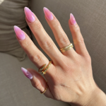 Lilac and White Nails