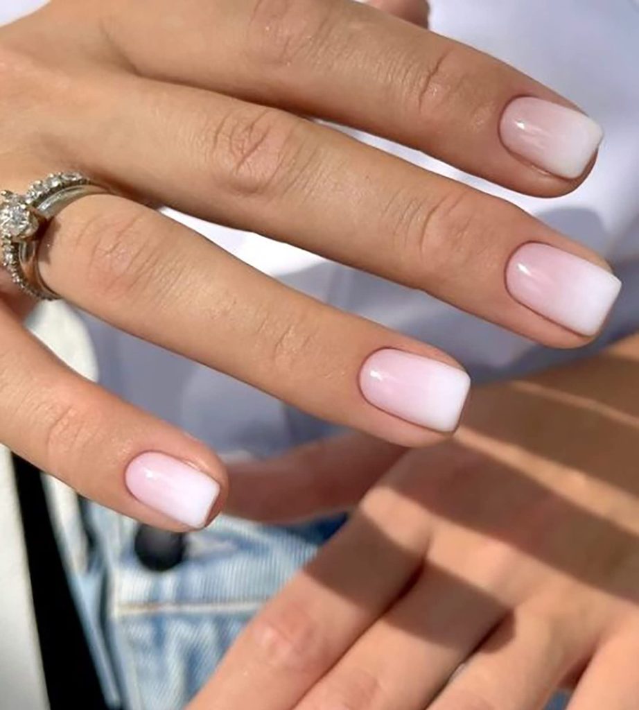 Pink and White Ombre Nails