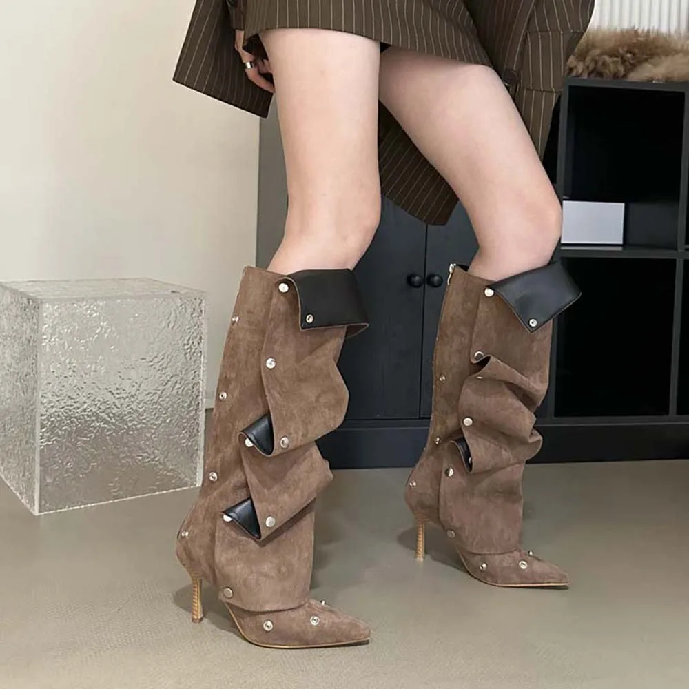 Autumn Elegance: Dress With Ankle Boots And Tights