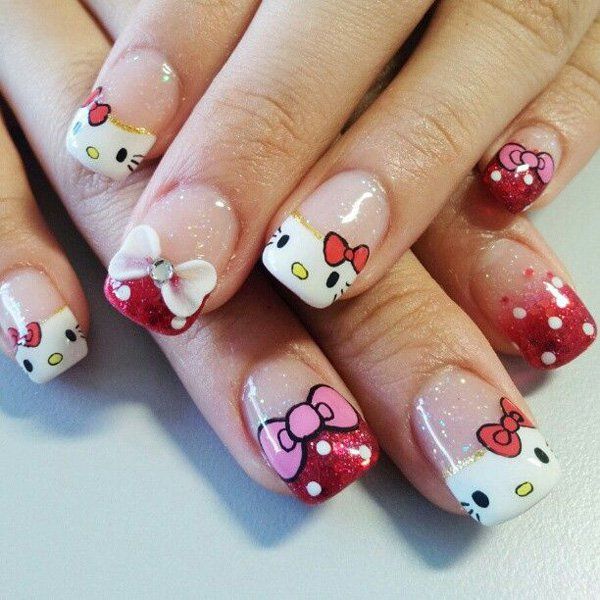 Hello Kitty Nails: Short and Sweet Design Ideas