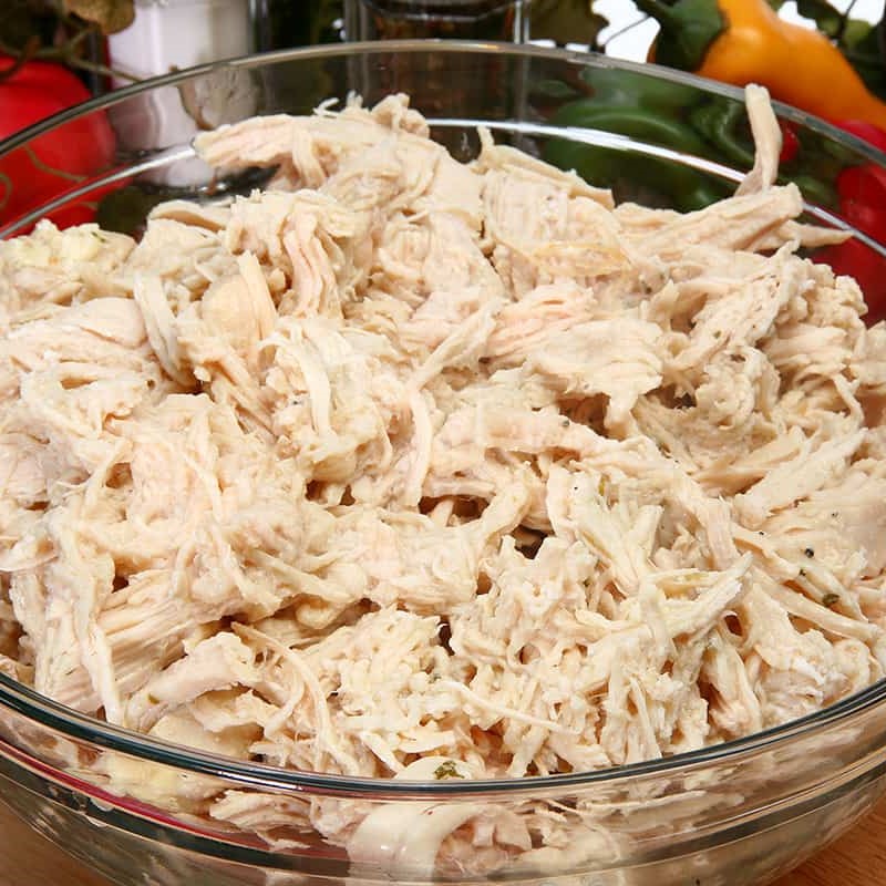 shred chicken in a food processor