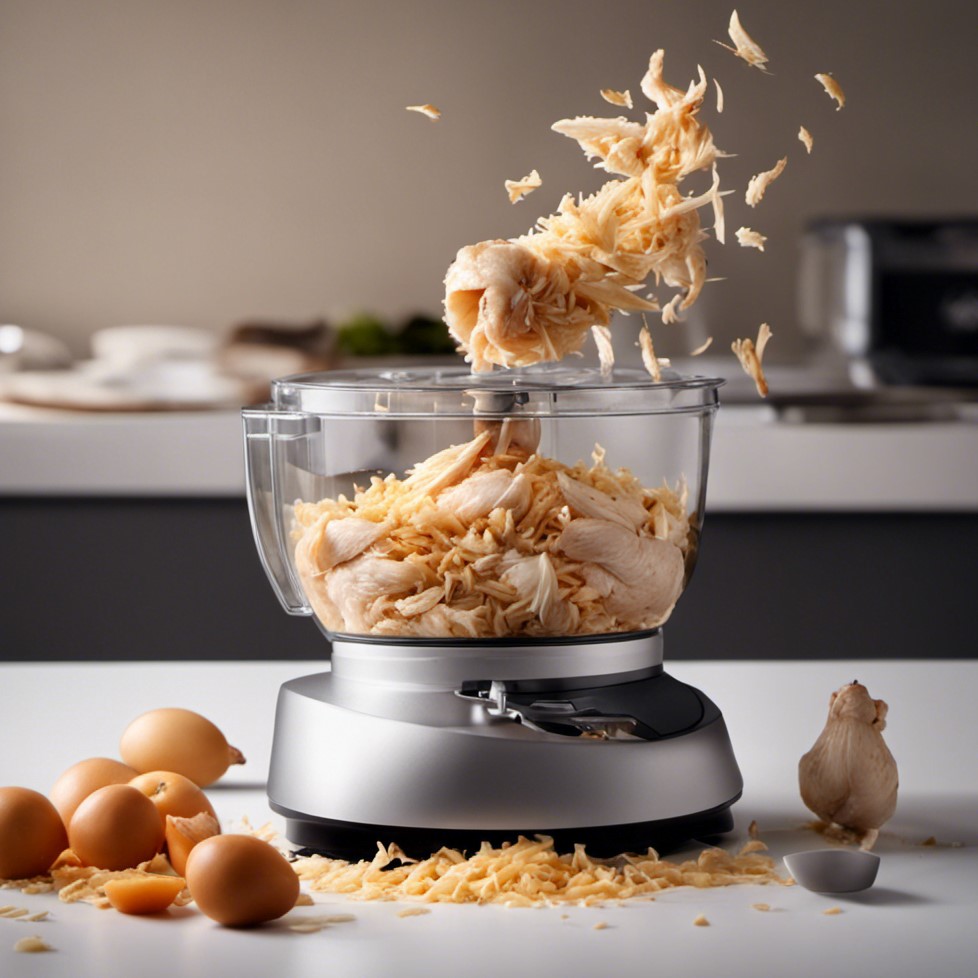 shred chicken in a food processor