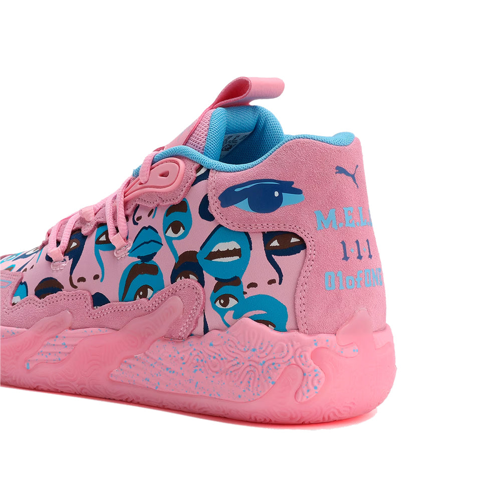 pink and blue basketball shoes